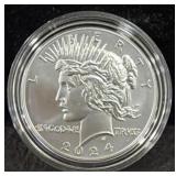 2024-P UNC PEACE SILVER DOLLAR - BOX AND COA -