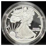 2022-W PROOF SILVER EAGLE - BOX AND COA
