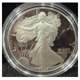 1987-S PROOF SILVER EAGLE - BOX AND COA