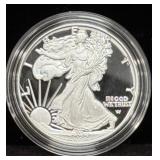 2022-W PROOF SILVER EAGLE - BOX AND COA