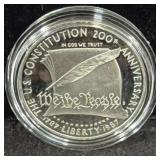 1987-S U.S. CONSTITUTION PROOF SILVER DOLLAR -