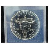 1982 CANADA REGINA CENTENNIAL SILVER DOLLAR