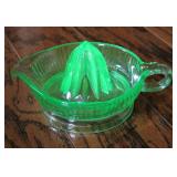 1930's Green Uranium Depression Glass Juicer