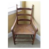 Walnut Rush Seat Ladder Back Dining Chair
