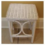 White Wicker Stool