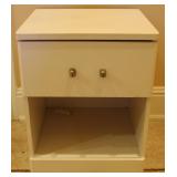 White Painted MCM Style 1 Drawer End Table