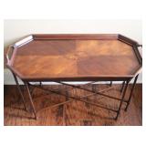 George III Style Mahogany Inlaid Tray Top Table
