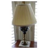 19th Century Black Cut-to-Clear Crystal Lamp