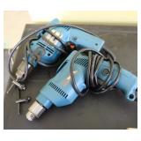 2 Makita 3/8' Drills w/ Chucks