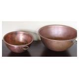 Antique Copper Round Bottom Mixing Bowls