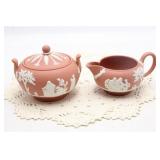 WEDGWOOD 'TERRI COTTA' JASPERWARE CREAM & SUGAR