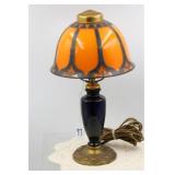 1920S MILLER 'SWISSVALE' REVERSE PAINTED LAMP