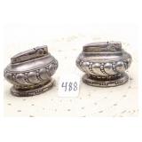 PAIR RONSON 'CROWN' TABLE LIGHTERS