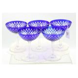 (5) BACCARAT COBALT BLUE 'PARIS' STEMWARE