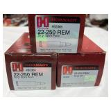 115 RDS HORNADY .22-250 REM AMMO 55 GR-