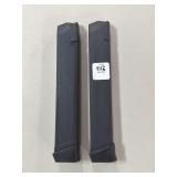 (2) GLOCK 9MM 33 ROUND MAGAZINES