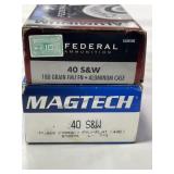 100 RDS ASSTD .40 S&W AMMO