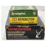 36 RDS OF AMMO - 17 RDS .222 REM & 19 RDS .270 WIN