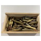 ASSTD. CALIBER AMMO IN WOOD STORAGE BOX -