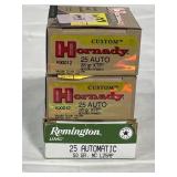86 RDS .25 AUTO & APPROX 9 RDS .40 S&W AMMO