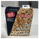 550 RDS FEDERAL .22 CAL AMMO - 36 GR HOLLOW POINT