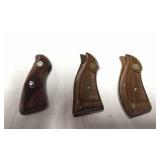 (3) WOODEN PISTOL GRIPS - 2 S&W, 1 RUGER
