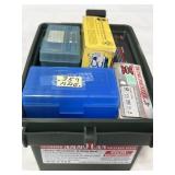 AMMO BOX W/ .12 GA SHOTGUN SHELLS, .38 SPL,-