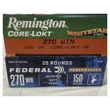 40 RDS .270 WIN AMMO 150 GR
