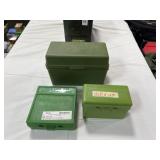 METAL ARMY AMMO CAN W/ EMPTY PLASTIC AMMO BOXES