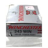 20 RDS WINCHESTER .243 WIN AMMO 100 GR POWER-POINT