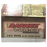 20 RDS BARNES VOR-TX .243 WIN AMMO 80 GR TSX BT