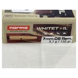 20 RDS NORMA 7MM-08 REM AMMO 150 GR