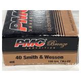 50 RDS PMC .40 S&W AMMO 180 GR FMJ-FP
