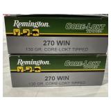 40 RDS REMINGTON CORE-LOKT .270 WIN AMMO 130 GR