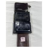 (4) SMALL BROWN LEATHER WALLETS