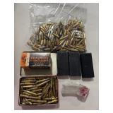 ASSTD AMMO, VARIOUS ROUND MAGS, GUN RELATED ITEMS
