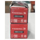 98 RDS FEDERAL 5.7x28MM AMMO 40 GR FMJ