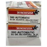 100 RDS WINCHESTER .380 AUTO AMMO 85 GR STHP