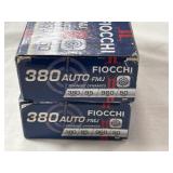 100 RDS FIOCCHI .380 AUTO AMMO 95 GR FMJ