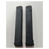 (2) GLOCK 9MM 33 ROUND MAGAZINES - LOADED