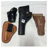 (4) ASSORTED LEATHER HOLSTERS