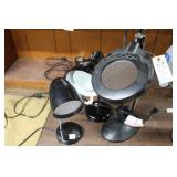 (2) DESK LAMPS & (1) DESKTOP MAGNIFYING GLASS