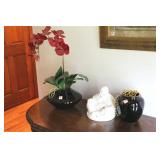 ARTIFICIAL ORCHID DECOR, RESIN LAUGHING BUDDHA, &