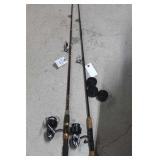 (2) MITCHELL 300 REELS & (2) RODS