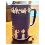 8ï¿½ Wedgwood dark blue jasperware pitcher, which