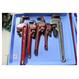 (5) PIPE WRENCHES (DIFFERENT SIZES)