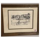 This artwork is a print of "Black Lion Wharf," a