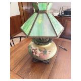 ANTIQUE "GONE WITH THE WIND" STYLE OIL LAMP WITH