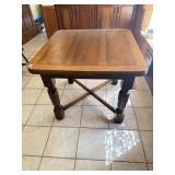 1930s ENGLISH SOLID OAK DRAW-LEAF TABLE -