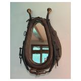 ANTIQUE EQUESTRIAN HORSE COLLAR MIRROR